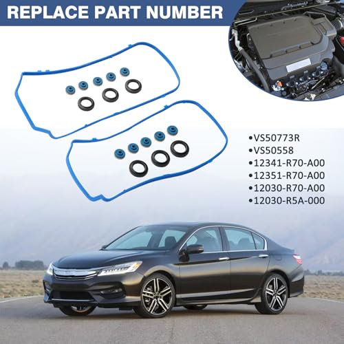 Image of Valve Cover Gasket Set Compatible with Honda Acura Vehicle 2008-2017 Accord Odyssey Crosstour Pilot Ridgeline 3.5L MDX RDX RL TL TSX ZDX 3.5L 3.7L, Replace#VS50773R