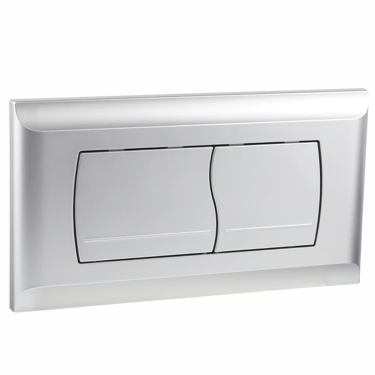 Empyreal Placca di Comando per Cassetta WC,Compatibile con Geberit Twinline 30&UP130,con Set di Leve e Telaio di Montaggio, Piastra Attuatore di Ricambio,Doppio Scarico,340 x 185mm(Opaco Argento)