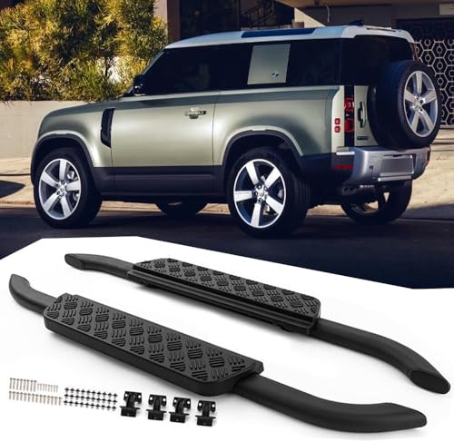WangjunF Trittbretter mit Seitlicher Nervenstange zum Schutz der Seitenstange für Land Rover Defender 90 2020-2025,Gießverfahren in Einem Stück Originale Löcher Kein Rost WangjunF Trittbretter mit Seitlicher Nervenstange zum Schutz der Seitenstange für Land Rover Defender 90 2020-2025,Gießverfahren in Einem Stück Originale Löcher Kein Rost
