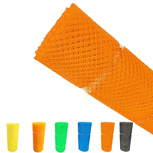 Image of SAI Balaji 3.3 Feet Height X 15 Feet Length UV Stabilized PVC Tree Guard Net Fencing net Fencing Mesh Anti Bird Net Orange Color SBO43