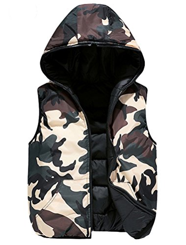 Mallimoda Boys' Lightweight Hooded Puffer Down Vest Jacket Waistcoat Double Side Wear Black 4-5 Years #TOP1
