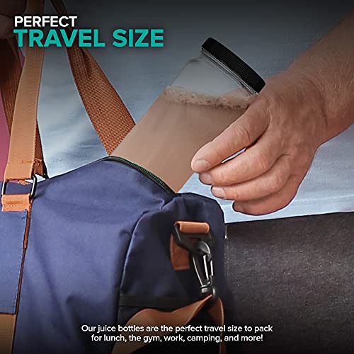 Stock Your Home 16 Oz Glass Jars With Plastic Caps (12 Pack) - Reusable Food Grade Glass Bottles - Dishwasher Safe - Leak-Proof Lids - Travel Bottle For Smoothies & Juicing, Shakes, Milk, Honey #TOP4