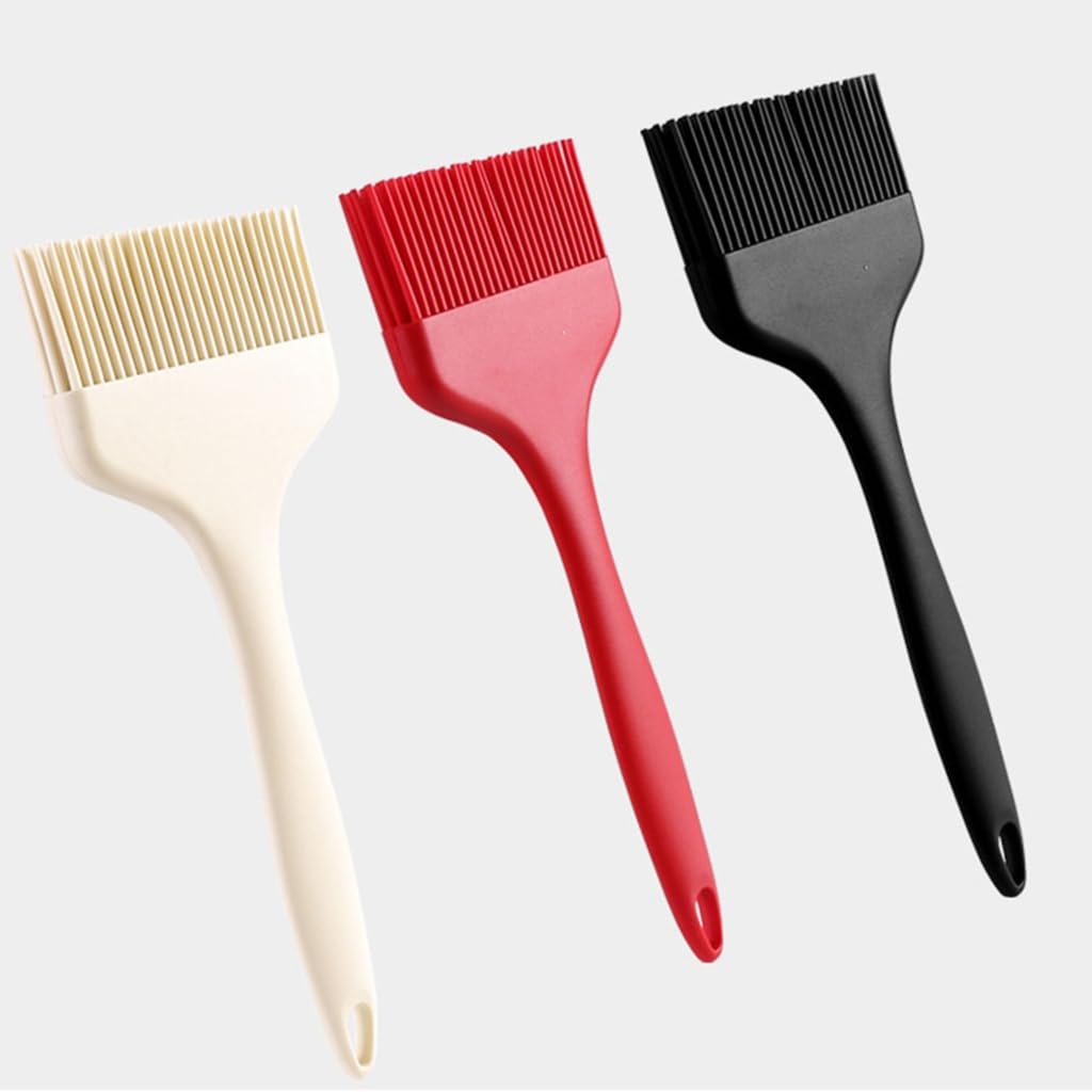Wide Large Silicone Pastries Brush, HeatResistant Cooking Brush for Sauce Oil Butter Marinade Meat Glazing for BBQ Grill Kitchen Baking Cooking Pastries-Dishwasher Safe (B)