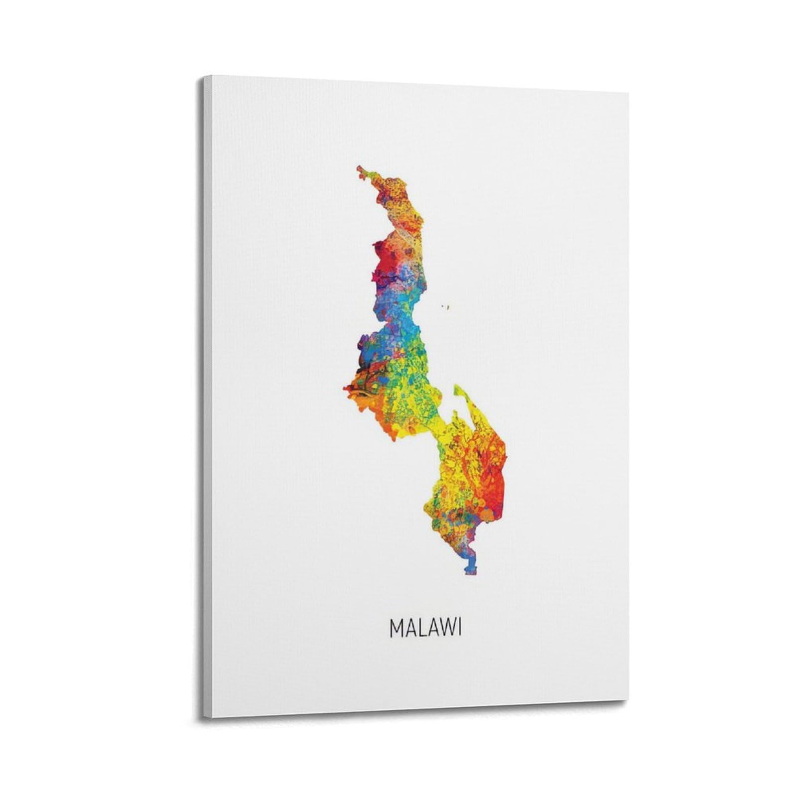 MJZLQN Map Poster Of Malawi With Watercolor Poster Decorative Painting Canvas Wall Posters And Art Picture Print Modern Family Bedroom Decor Posters 20x30inch(50x75cm)