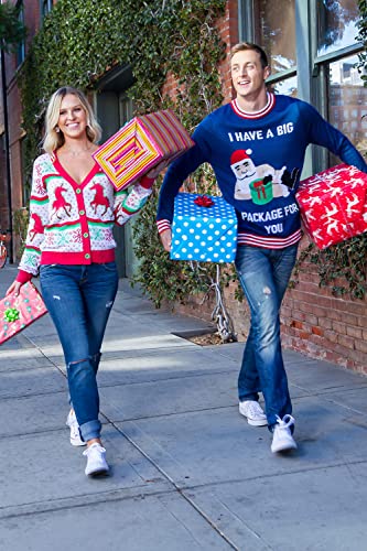 Image of Tipsy Elves Classic Cute Cardigan Ugly Christmas Sweaters for Women with Fun Patterns and Animals