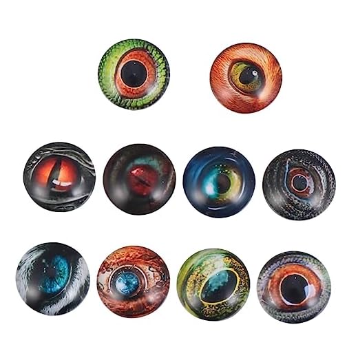 Lurrose 100 Unidades Remendo De Vidro De Gema Do Tempo Mosaicos Redondos Papel Adesivo Fotográfico Adesivos De Círculo Olhos Maus Cabochões De Costas Planas Azulejo De Cerâmica Fragmento