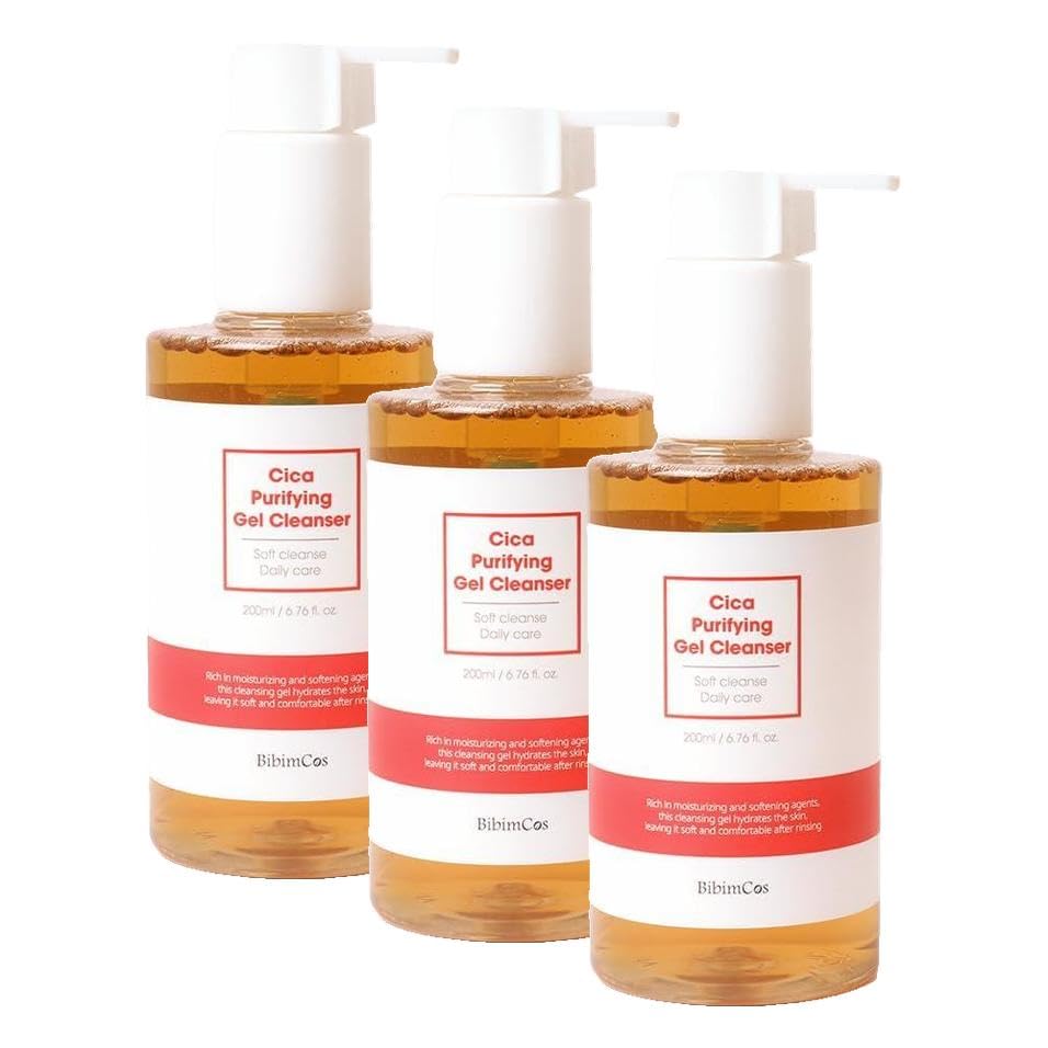 Bibimcos Purifying Gel Cleanser 200ml - Cilt Yatıştırıcı Jel Temizleyici (3 paketi)