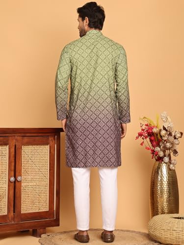 Image of Jompers Embroidered Cotton Kurta with Pyjama.