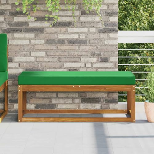 Coussin d'assise extérieur vert 111,5x40 cm en polyester antidérapant - 2