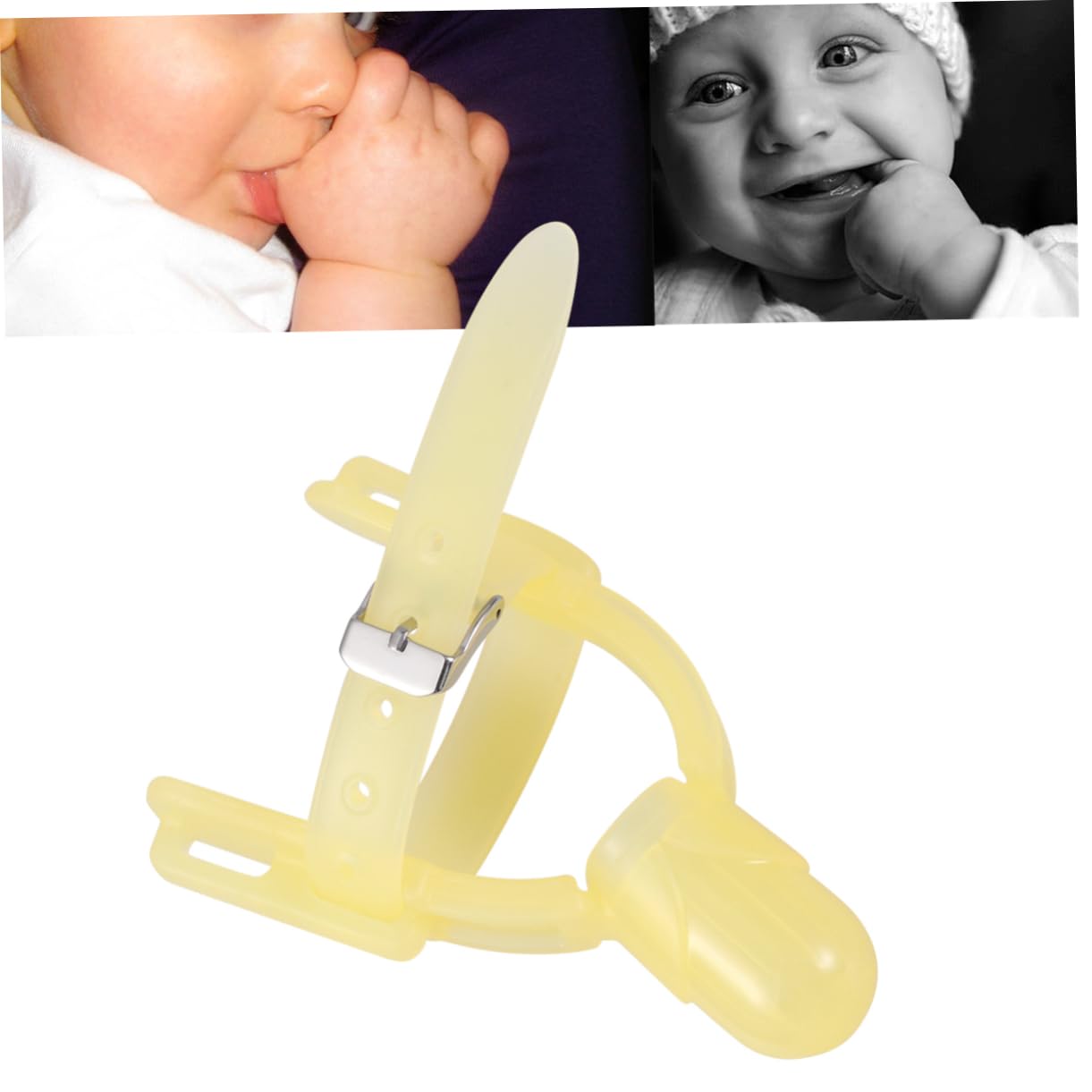 BESPORTBLE Finger Protector Bite Cover for Boy Girl Light Yellow Safe Food Grade Gum and Protect Fingers