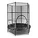 KLAR FIT Rocketkid - Trampoline extérieur Enfant, Adapté au Jardin, Enfants de Plus de 3 Ans, Surface de Saut de 140cm, Filet de sécurité, Cordes, Charge maximale 50kg, Rebord rembouré - Noir