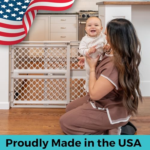 Toddleroo by North States - Supergate Ergo Baby Gate: Plastic Baby Gate for Stairs & Doorways - Adjustable Indoor Safety Gate - Made in USA - 26 to 42 Inches Wide - 26 Inches Tall - Sand - Image 7