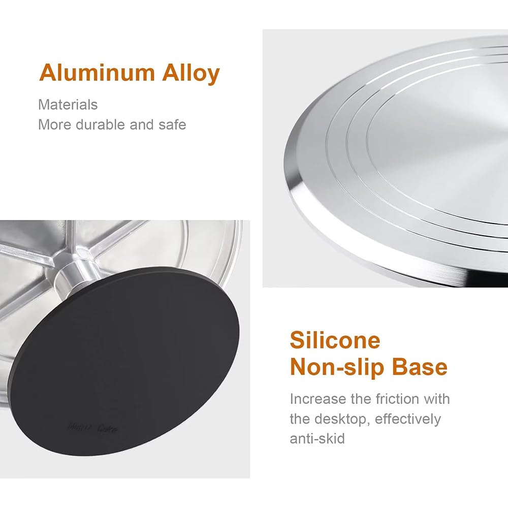 Plato Giratorio De Aluminio De 30 Cm Con Base Antideslizante, RotacióN Suave De 360°, Soporte Profesional Para ReposteríA Y DecoracióN De Pasteles De CumpleañOs, Bodas Y Uso Diario 11-pieceset