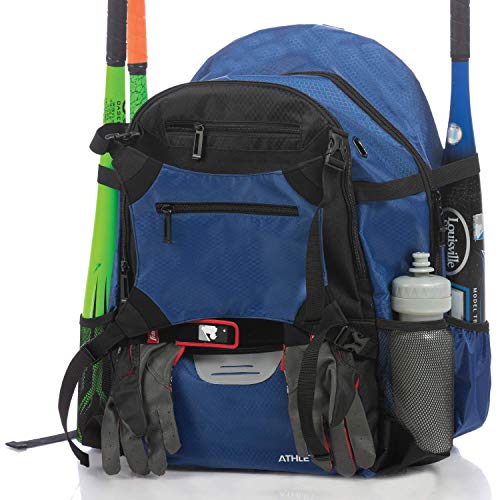 Athletico Advantage Baseball Bag - Baseball Backpack With External Helmet Holder For Baseball, T-Ball & Softball Equipment & Gear For Youth And Adults | Holds Bat, Helmet, Glove, Shoes (Blue) #TOP7