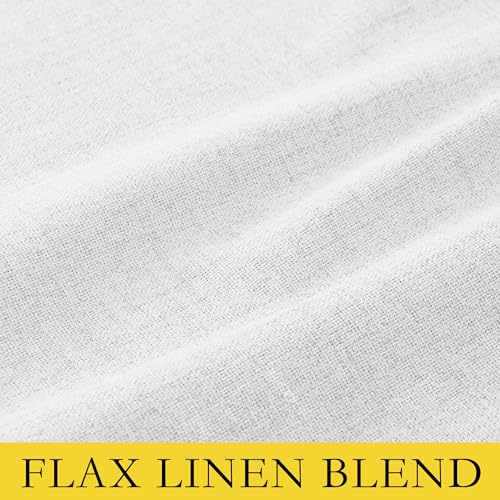 NICETOWN 100% Absolutely Blackout Linen Curtains with Thermal Insulated Liner, Greyish White, 42" Wide, 72" Length Energy Saving Curtains for Classroom 2 Panels Set, Vertical Blinds - image 8