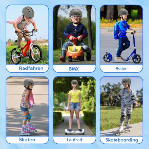 LOKJIJI Verstellbarer Fahrradhelm Skaterhelm für Mädchen Jungen Kinder Jugend Erwachsene… – Ansicht 7