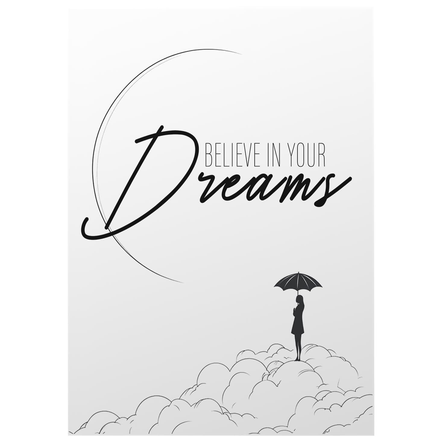 Giftzie Men's Believe Motivational Wall Decor, In Your Dreams