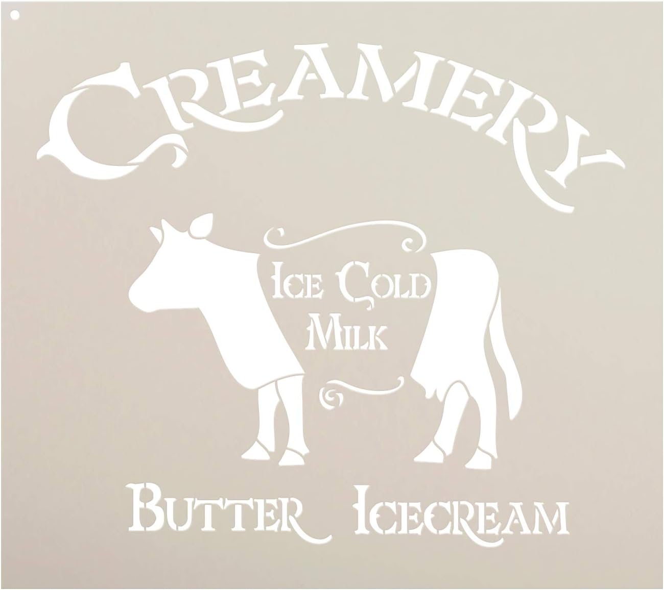 Creamery - Cow - Word Art Stencil - STCL2065 - by StudioR12 (11 x 10)