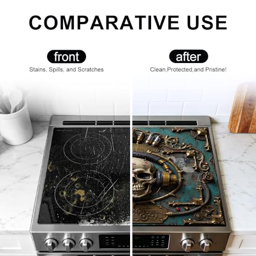 Image of Halloween Skull Stove Top Covers for Electric Stove, 28.4x20.5 in