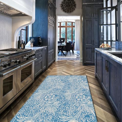 Tapis William Morris imprimé feuilles rétro de grande qualité - 3