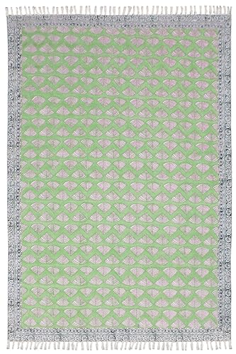 Tapis de Noël en coton vert pour zone de circulation élevée et entrée