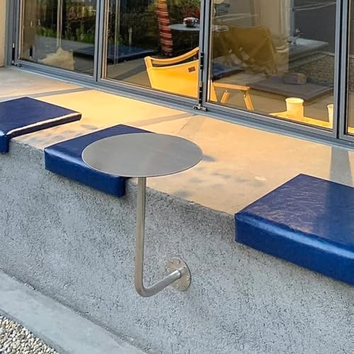 Mesa de cafetería y restaurante de pared con patas de acero 8