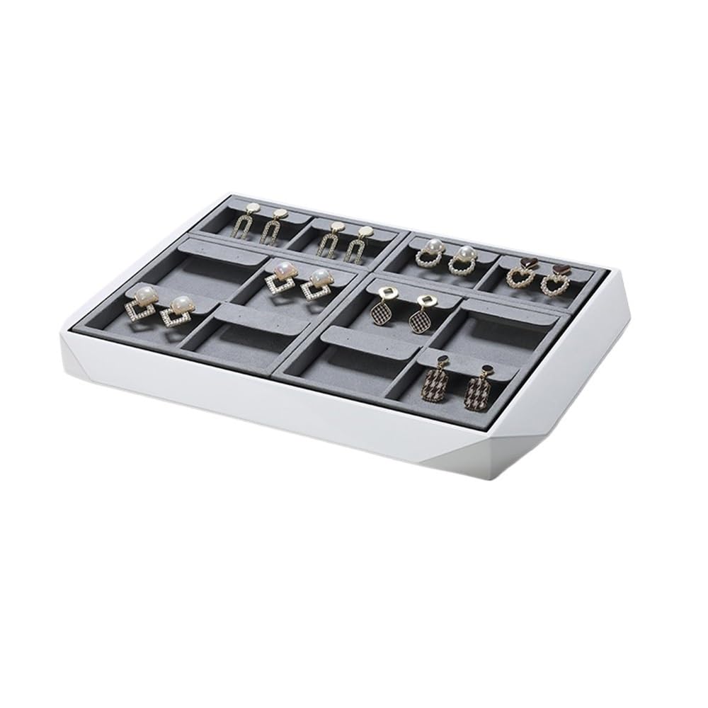 CJHFR472SG Jewelry Organizer Stands Jewelry Display Baking Paint Tray with Detachable Earring Storage Box Jewelry Display Stand