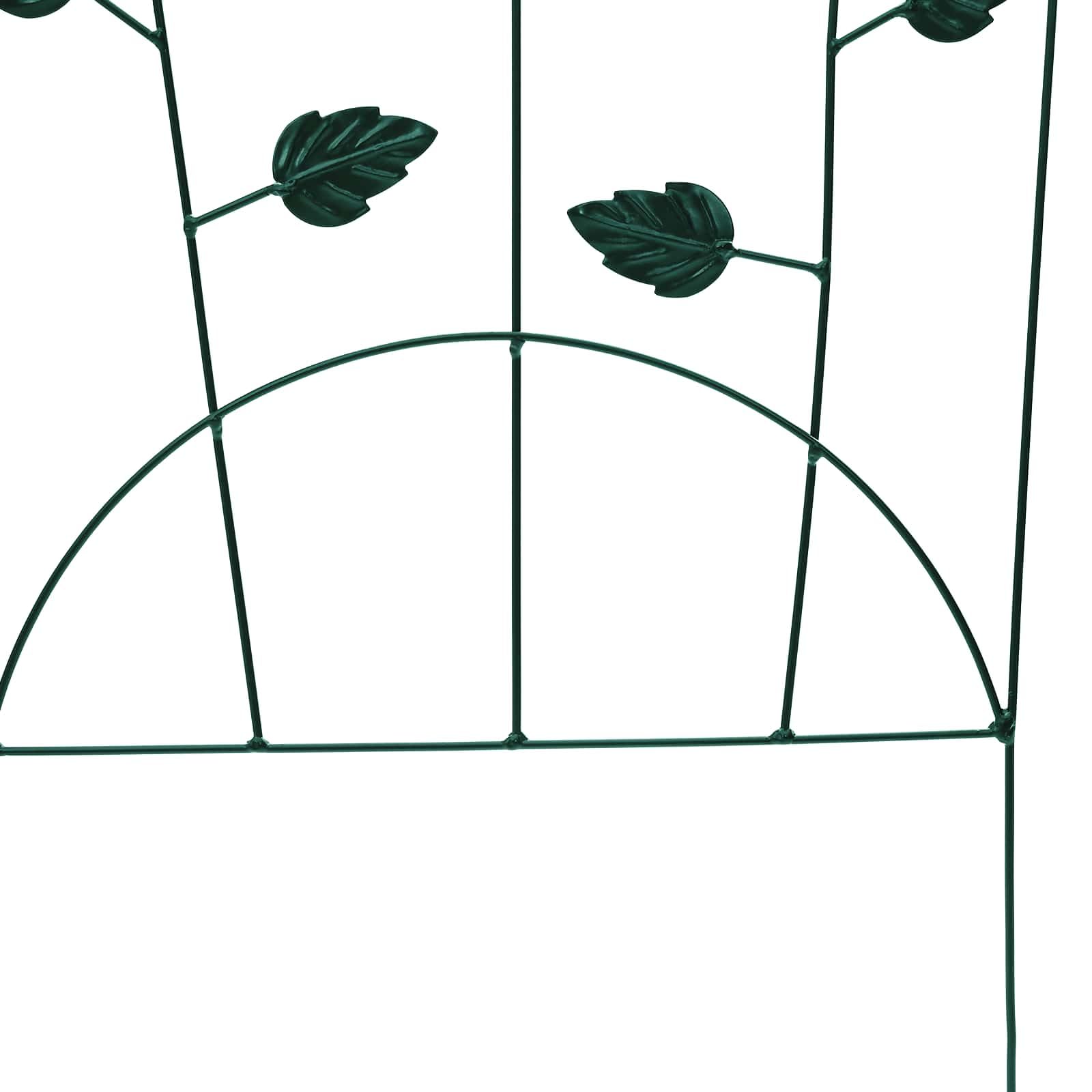 Ogrodzenie ogrodowe 3 szt. zielone 110,5 x 42,5 cm z wytrzymałej stali, nowoczesny minimalistyczny design dla roślin pnących, eleganckie i trwałe wsparcie zewnętrzne.