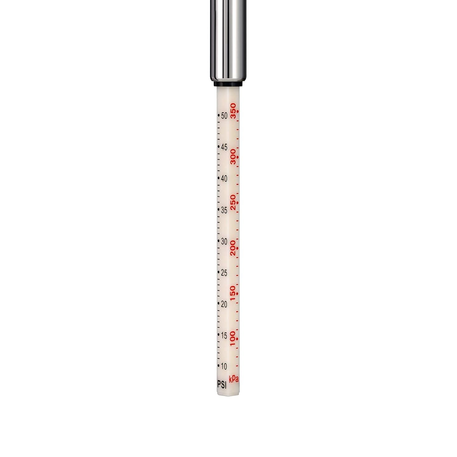 Up To 40% OFF Valve-Loc Pencil Tire Pressure Gauge (2-Pack) 10-50 PSI / kPA | Heavy-Duty Chrome Metal Head and Stainless Steel Body for Cars, Trucks, RVs and Bicycles, Includes 4 Black Stem Caps