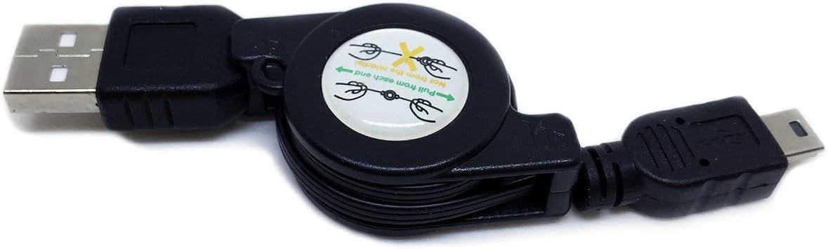 BoxWave Cable Compatible with Magellan eXplorist 610 - miniSync, Retractable, Portable Sync Cable