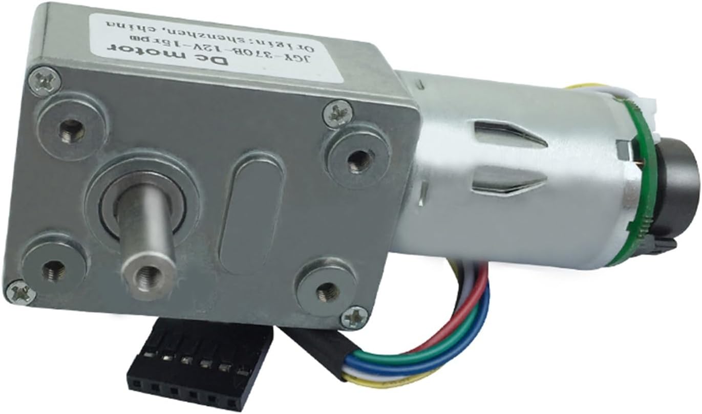 JGY-370B Miniature DC Worm Gear Motor with Encoder and Self-Locking Function DC Motor (Size : 3, Color : 24V)