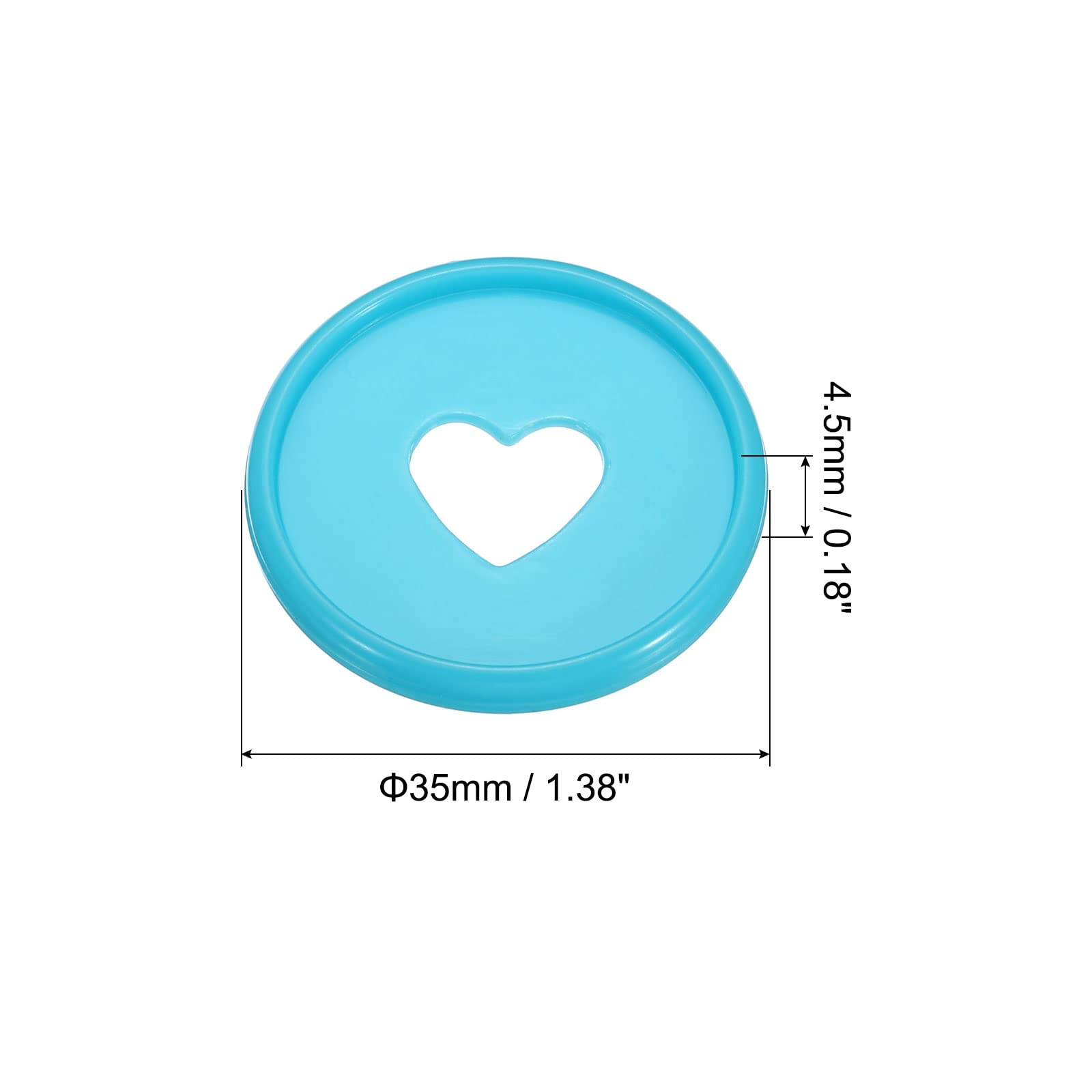 PATIKIL 35mm Plastic Book Binding Discs, 22 Pack Discbound Expansion Discs Heart Binder Rings for DIY Notebook Planner Blue - Image 2