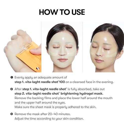 VT COSMETICS Bundle Vita-Light Reedle Shot 100 & Vita-Light Reedle Shot 100 2-Step Hydrogel Mask(34.5gx4ea)