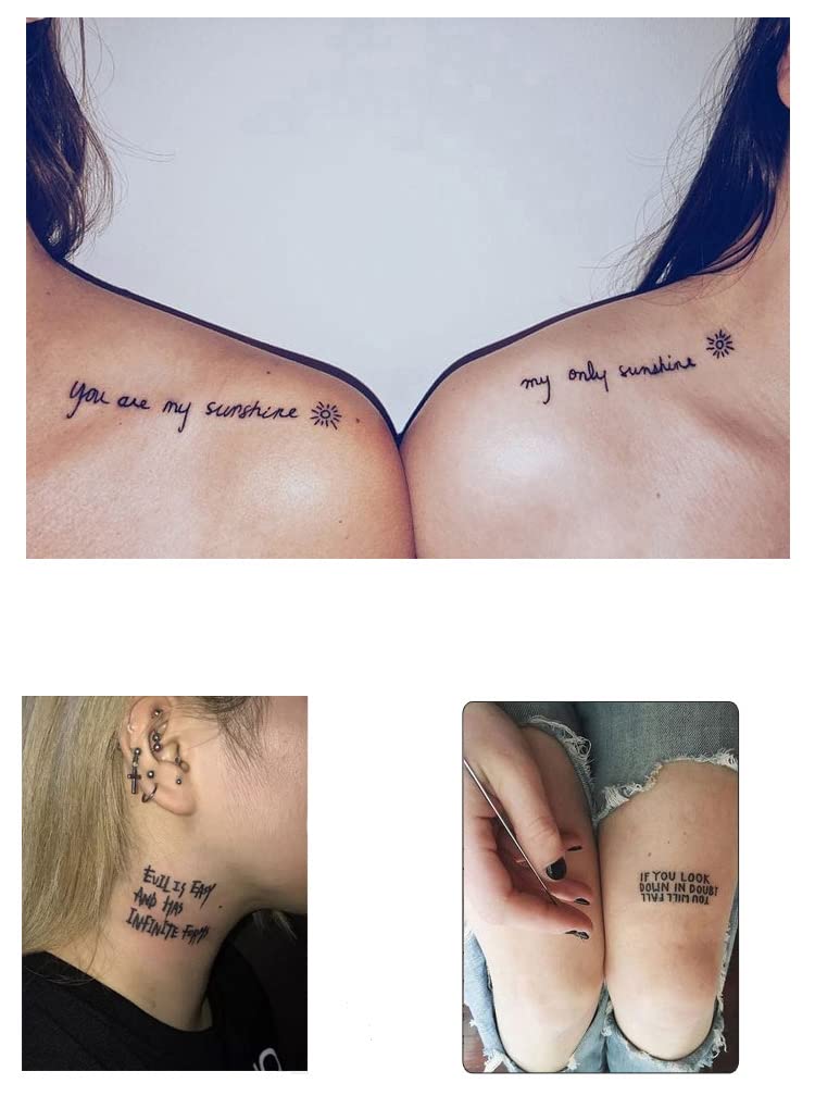 Semi Permanent Tattoos Women Temporary Realistic Tattoos Long Lasting Tattoos Waterproof Neck Chest Tattoos For Women(Semi Permanent Tattoos 1) : Beauty & Personal Care