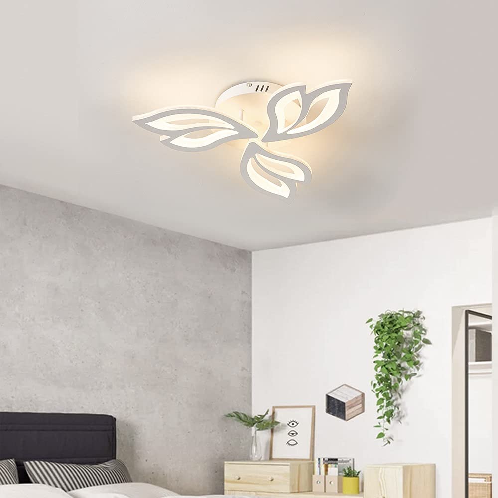 Dimmerabile Plafoniera Led Soffitto 52CM Moderna Fiore Lampadario Camera da Letto Salotto Salone Fiore 3000K-6000K
