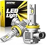 AUXITO Upgraded H11 LED Headlight Bulbs, 100W 20000lm Per Set, 600% Brighter, 6000K Cool White, Wireless H8 H9 Headlight LED Bulb, Plug and Play, Pack of 2