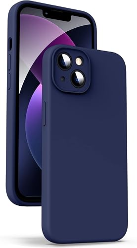 Supdeal Funda de silicona líquida para iPhone 13 Mini  Protección completa de la cámara Forro de microfibra suave antiarañazos 4 capas de cubierta