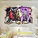 Effekt Wandtattoo- Naruto Anime 3D Schlafzimmer Dekoration 60X90Cm/Aufkleber/Durchbruch/Selbstklebendes Wandbild/Wandsticker/Stein/Wanddurchbruch/Wandaufkleber/Tattoo