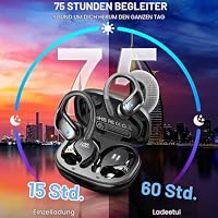 2026 Bluetooth 5.4 Kopfhörer Sport, 75Std Kopfhörer Kabellos, App mit EQ – Ansicht 4