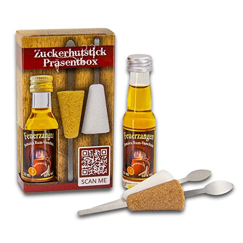 Feuerzangentasse Zuckerhutstick Präsentbox, 2 Zuckerhutstick mit 20ml Übersee-Rum - Original Zuckerhutsticks für Feuerzangenbowle Cover