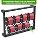 SELEWARE Heavy Duty Wall-Mounted Wire Spool Rack – Cable Reel Holder and Dispenser with 4 Adjustable Stainless Steel Rods for Industrial, Electrical, and Retail Storage and Display (Black)
