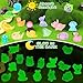 200pcs Luminous Mini Resin Animals 30 Types Miniature Resin Animal Figurines to Hide Bulk Glow in The Dark Tiny Ducks Frogs Small Cat Bunnies for Fairy Garden Micro Landscape Dollhouse Accessories