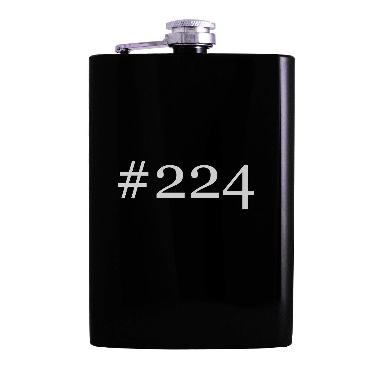 #224-8oz Hashtag Hip Alcohol Drinking Flask, Black