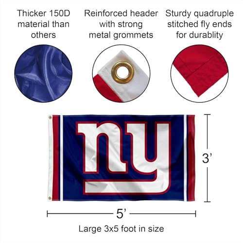 Kit Flag Pole et Support New York Giants WinCraft pour Pavillon Extérieur - 3
