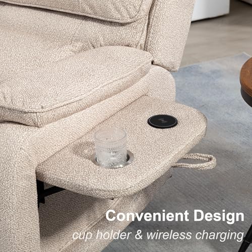 Image of Large Power Lift Recliner Chair for Adults Elderly, Dual Motor Electric Recliner 400LBS, Lay Flat Recliners with Folding Tablet, Wireless Charging, Extended Footrest, USB Ports