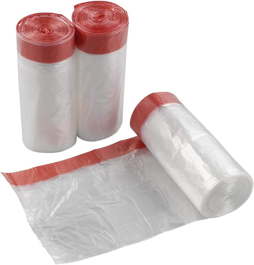 10 Gallon Garbage Bags Drawstring, Clear Kitchen Trash Bags, 108 Counts