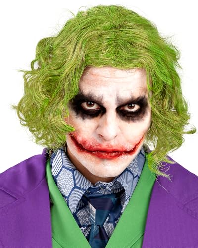 Funidelia Peluca Oficial del Joker - El Caballero Oscuro para hombre, Accesorios de disfraces para adultos para fiestas, Carnaval y Halloween para fiestas, Carnaval y Halloween