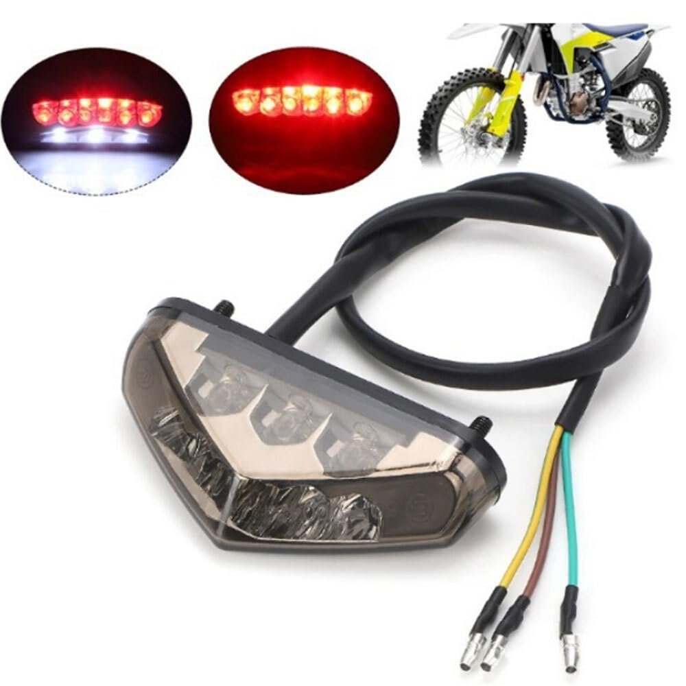 Motocyklowe światła Pasuje Do Motor Terenowy ATV Chopper Skuter Cruiser Tablica Rejestracyjna Tylne Światło Tylne Tablicy Rejestracyjnej 12V Tylne Światło Hamowania(1pcs Smoked MTWD01)