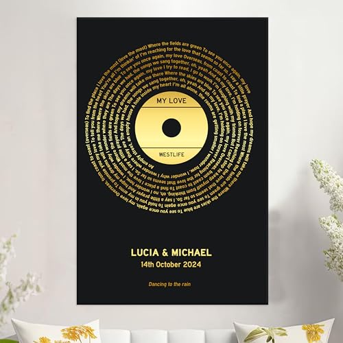 VIRAGIL Personalized Song Lyric Posters Wall Art, Song Lyrics Art, Favourite Song Personalised Lyric Print, Lyrics Wall Art, Music Posters, Wedding Song Gift, Custom Song Lyrics Wall Art