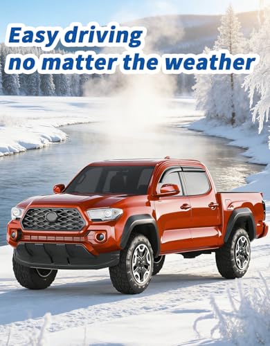 Image of Tape-on Rain Guards Fit for Toyota Tacoma 2016-2023 Double Cab Truck Extra-Thick Window Rain Guard Window Deflectors Full-Size Window Vent Visors Vent Shades Exterior Car Accessories-4PCS